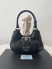 Prada Moon Re-Nylon Leather Bag Black Size 23x13x9 cm - 1