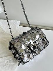 Chanel Rectangular Sequin Flap Bag Size 20x12x9cm - 3