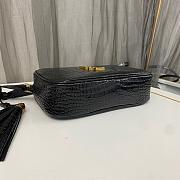 Saint Laurent Black Croco Gold Bag 1446YS Size 23x16x6cm - 5