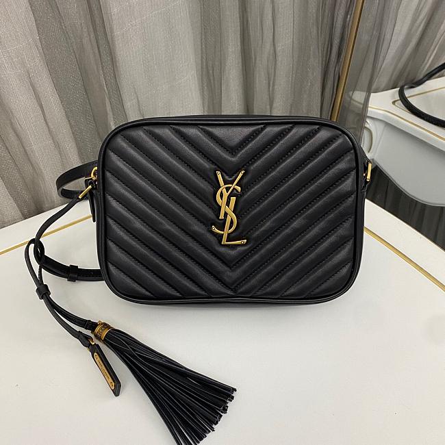 Saint Laurent Black Gold Bag 1446YS Size 23x16x6cm - 1