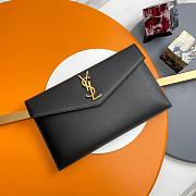 YSL Clutch Gold Black Grained Leather Size 27x16x2cm - 1