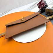 YSL Clutch Silver Brown Grained Leather Size 27x16x2cm - 6