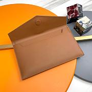 YSL Clutch Silver Brown Grained Leather Size 27x16x2cm - 5