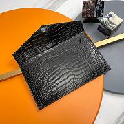 YSL Clutch Uptown Gold Black Crocodile Size 27x16x2cm - 3