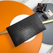 YSL Clutch Uptown Gold Black Crocodile Size 27x16x2cm - 2