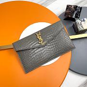 YSL Clutch Uptown Grey Crocodile Size 27x16x2cm - 6