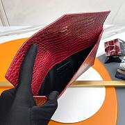 YSL Clutch Uptown Red Crocodile Size 27x16x2cm - 6