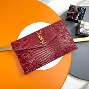 YSL Clutch Uptown Red Crocodile Size 27x16x2cm - 5