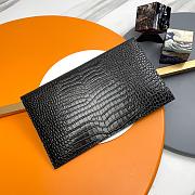 YSL Clutch Uptown Silver Black Crocodile Size 27x16x2cm - 4