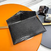 YSL Clutch Uptown Silver Black Crocodile Size 27x16x2cm - 2