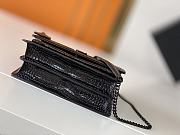 YSL Embossed Sunset Crossbody Black Size 22×8×16cm - 5
