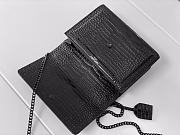 YSL Embossed Sunset Crossbody Black Size 22×8×16cm - 2