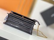 YSL Embossed Sunset Crossbody Gold Black Size 22×8×16cm - 5