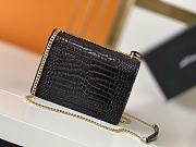 YSL Embossed Sunset Crossbody Gold Black Size 22×8×16cm - 3