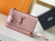 YSL Embossed Sunset Crossbody Pink Size 22×8×16cm - 6