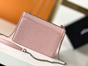 YSL Embossed Sunset Crossbody Pink Size 22×8×16cm - 5