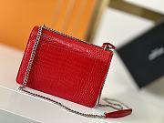 YSL Embossed Sunset Crossbody Red Size 22×8×16cm - 4