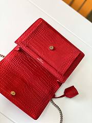 YSL Embossed Sunset Crossbody Red Size 22×8×16cm - 3