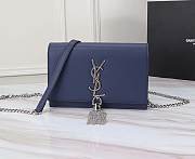 YSL Matte Blue Leather Kate Tassel Size 20x17x6cm - 1