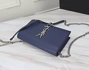 YSL Matte Blue Leather Kate Tassel Size 20x17x6cm - 2