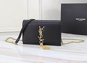 YSL Matte Gold Black Leather Kate Tassel Size 20x17x6cm - 6