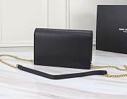 YSL Matte Gold Black Leather Kate Tassel Size 20x17x6cm - 2