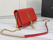 YSL Matte Red Leather Kate Tassel Size 20x17x6cm - 5