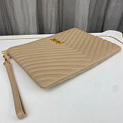 YSL Monogram Wristlet Clutch Beige Size 30x2x21cm - 5