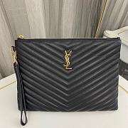 YSL Monogram Wristlet Clutch Gold Black Size 30x2x21cm - 1