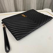 YSL Monogram Wristlet Clutch Gold Black Size 30x2x21cm - 6