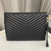 YSL Monogram Wristlet Clutch Gold Black Size 30x2x21cm - 3