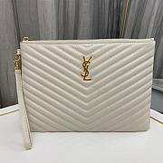 YSL Monogram Wristlet Clutch White Size 30x2x21cm - 6