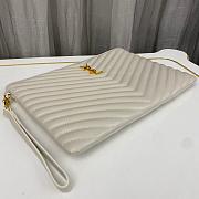 YSL Monogram Wristlet Clutch White Size 30x2x21cm - 4