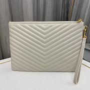 YSL Monogram Wristlet Clutch White Size 30x2x21cm - 2