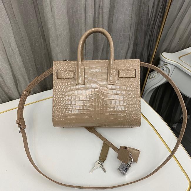 YSL SAC DE JOUR Croco Cream 1456YS Size 22x18x10cm - 1