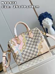 LV Speedy Bandoulière 25 Damier Azur Size 25x19x15cm - 2