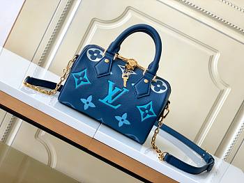 LV Speedy Bandoulière Monogram 20 Blue Size 20x13x12cm