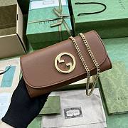 Gucci Blondie Continental Chain Brown Size 21x10.5CM - 6