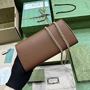 Gucci Blondie Continental Chain Brown Size 21x10.5CM - 5