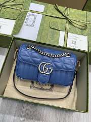 Gucci Calfskin Matelasse Aria Clear Blue 22x13x6CM - 5