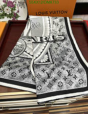 Louis Vuitton Black Silk Scarf DM8733 Size 90x90CM - 3