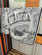 Louis Vuitton Black Silk Scarf DM8733 Size 90x90CM - 5