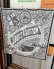 Louis Vuitton Black Silk Scarf DM8733 Size 90x90CM - 6