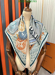 Louis Vuitton Blue Silk Scarf DM5763 Size 90x90CM - 3