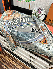 Louis Vuitton Blue Silk Scarf DM5763 Size 90x90CM - 6