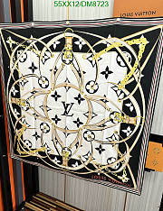 Louis Vuitton White Silk Scarf DM8723 Size 90x90CM - 6