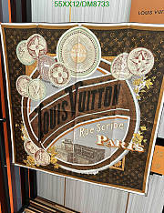 Louis Vuitton Brown Silk Scarf DM8733 Size 90x90CM - 2