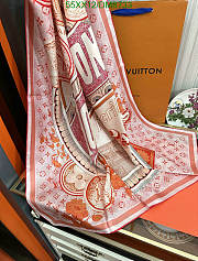 Louis Vuitton Pink Silk Scarf DM8733 Size 90x90CM - 5