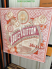 Louis Vuitton Pink Silk Scarf DM8733 Size 90x90CM - 6