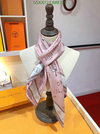 Louis Vuitton Pink Silk Scarf DM8718 Size 90x90CM
